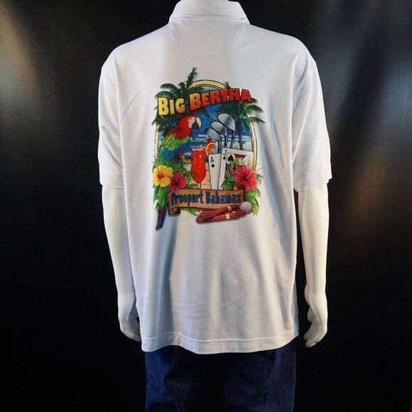 Big Bertha Bahamas 2013 Invitational Golf Polo Shirt Cutter & Buck Men Sz XL - Picture 1 of 10